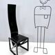 Chaise de la série EDO conçue par l'architecte japonais Kisho Kurokawa dans les années 1980.