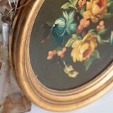 Set of 3 paintings bouquet of flowers