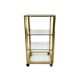 Pierre Vandel Étagère dorée sur roulettes Années 1970 Mid Century Hollywood Regency Shelving