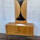 Vintage light wood dressing table and toilet sideboard