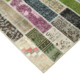 Tapis anatolien contemporain tissé à la main 173 cm x 231 cm tapis patchwork multicolore