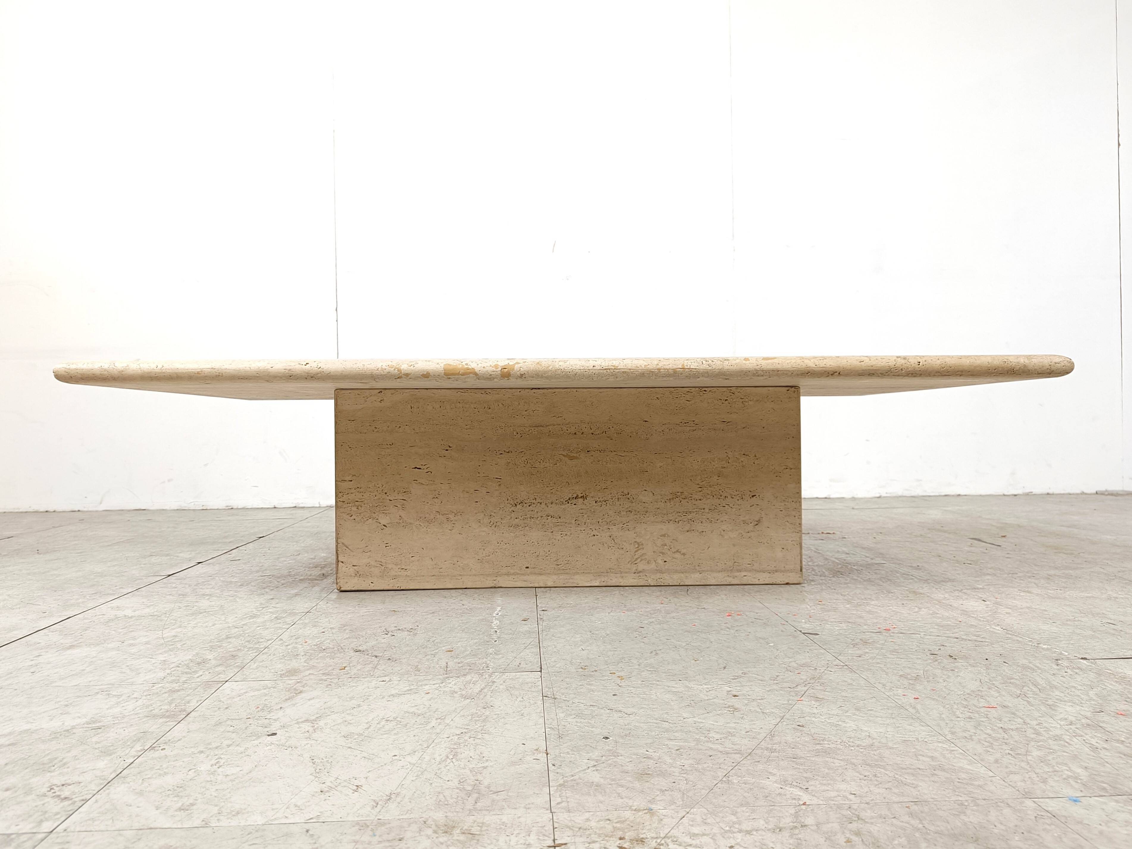 Travertine Coffee Table 1970s, Italy