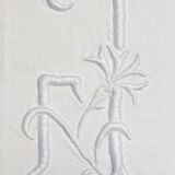 L J monogram embroidered sheet