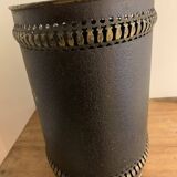 Napoleon III paper basket in leather imitation painted sheet metal