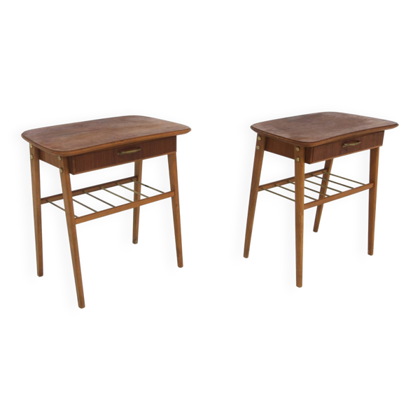 Set de 2 tables chevet en teck, Suède, 1960