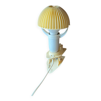 Small mushroom clip lamp Sarlam beige plastic vintage night light