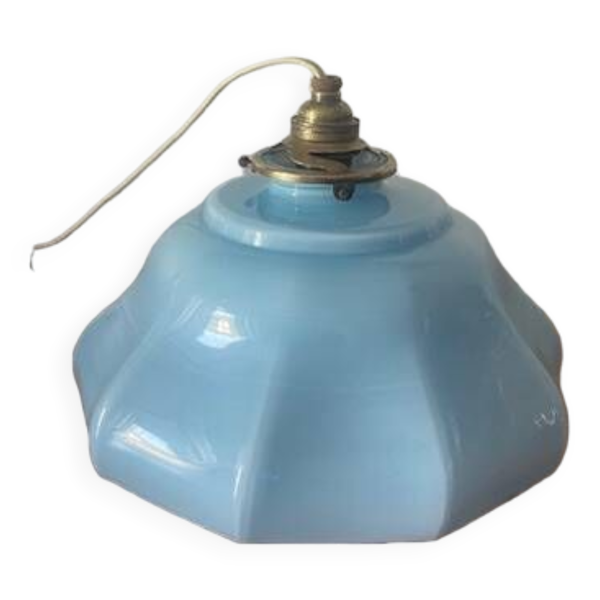 Blue opaline pendant light