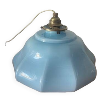 Blue opaline pendant light