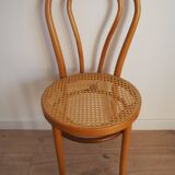 4 chaises de bistrot en bois et cannage