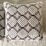 Vintage crochet square cushions
