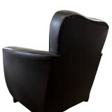 Vintage Art Deco leather armchair / single armchair / chair