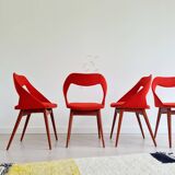 4 Louis Paolozzi red chairs