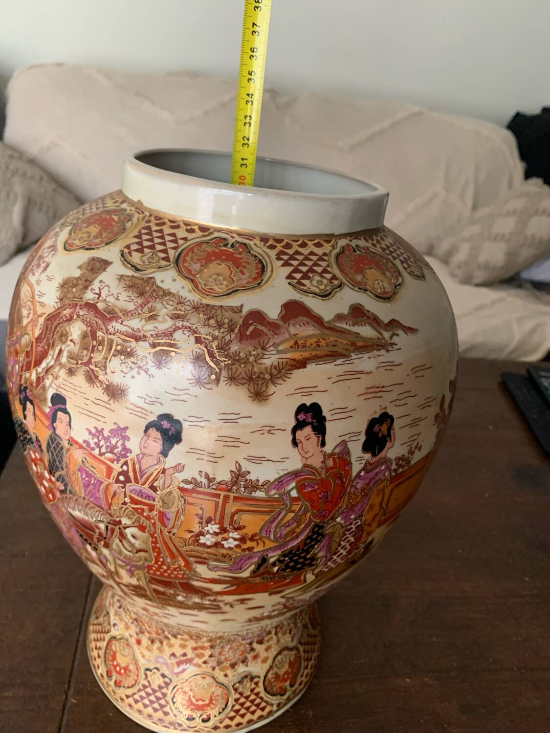Large numbered Asian vase