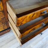 Art deco dining room sideboard in briar with upstand, 1940s