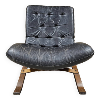 Vintage leather armchair 1970"