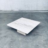 Italian Travertine Square Coffee Table, 1970s