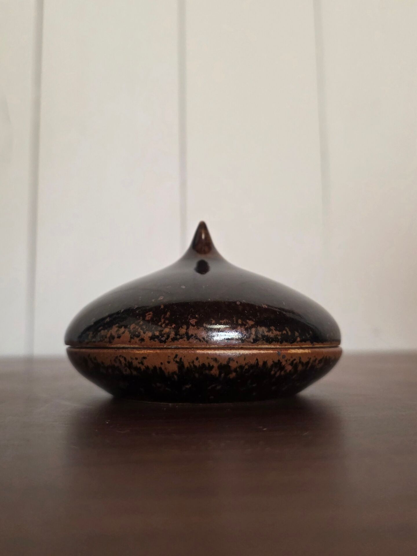 François EVE small circular box in glazed stoneware
