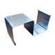 "Zig-zag" satin stainless steel shelf by Joelle Ferlande and François Monnet
