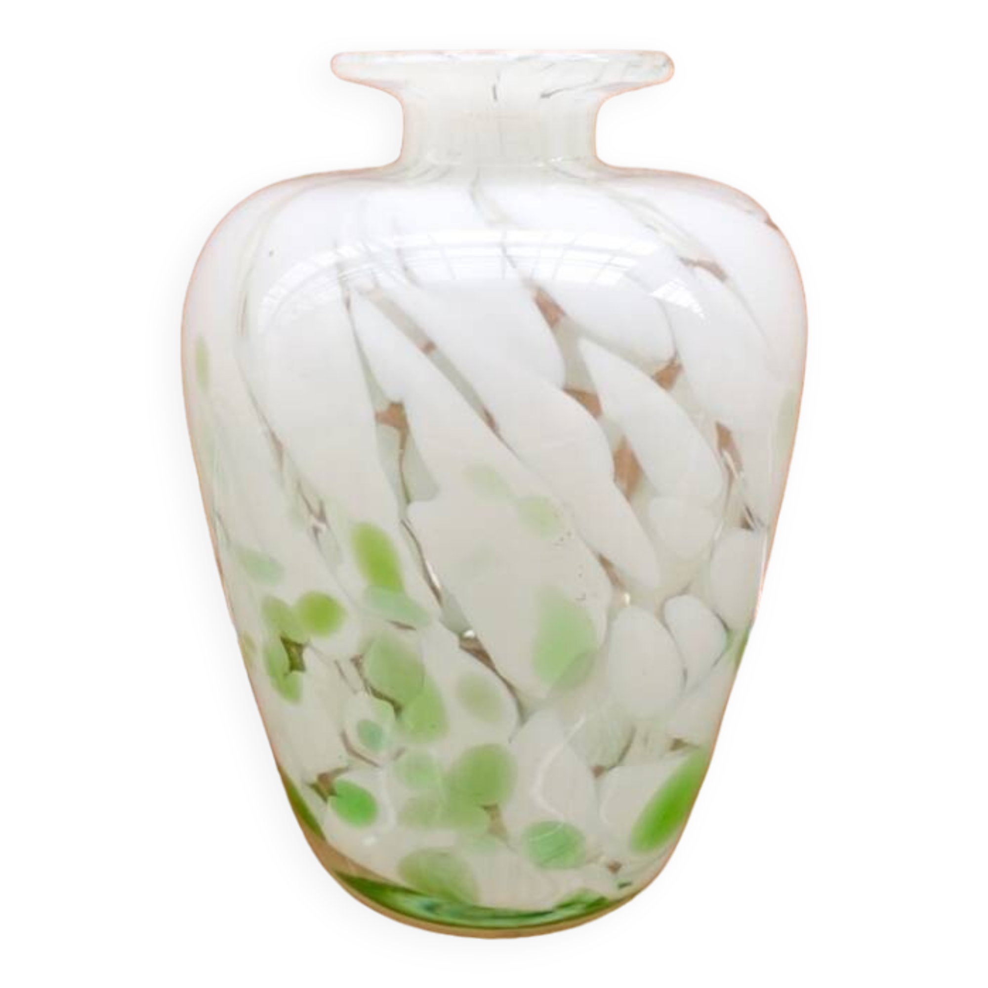 Signed blown glass vase, 1980