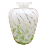 Vase en verre soufflé signé, 1980