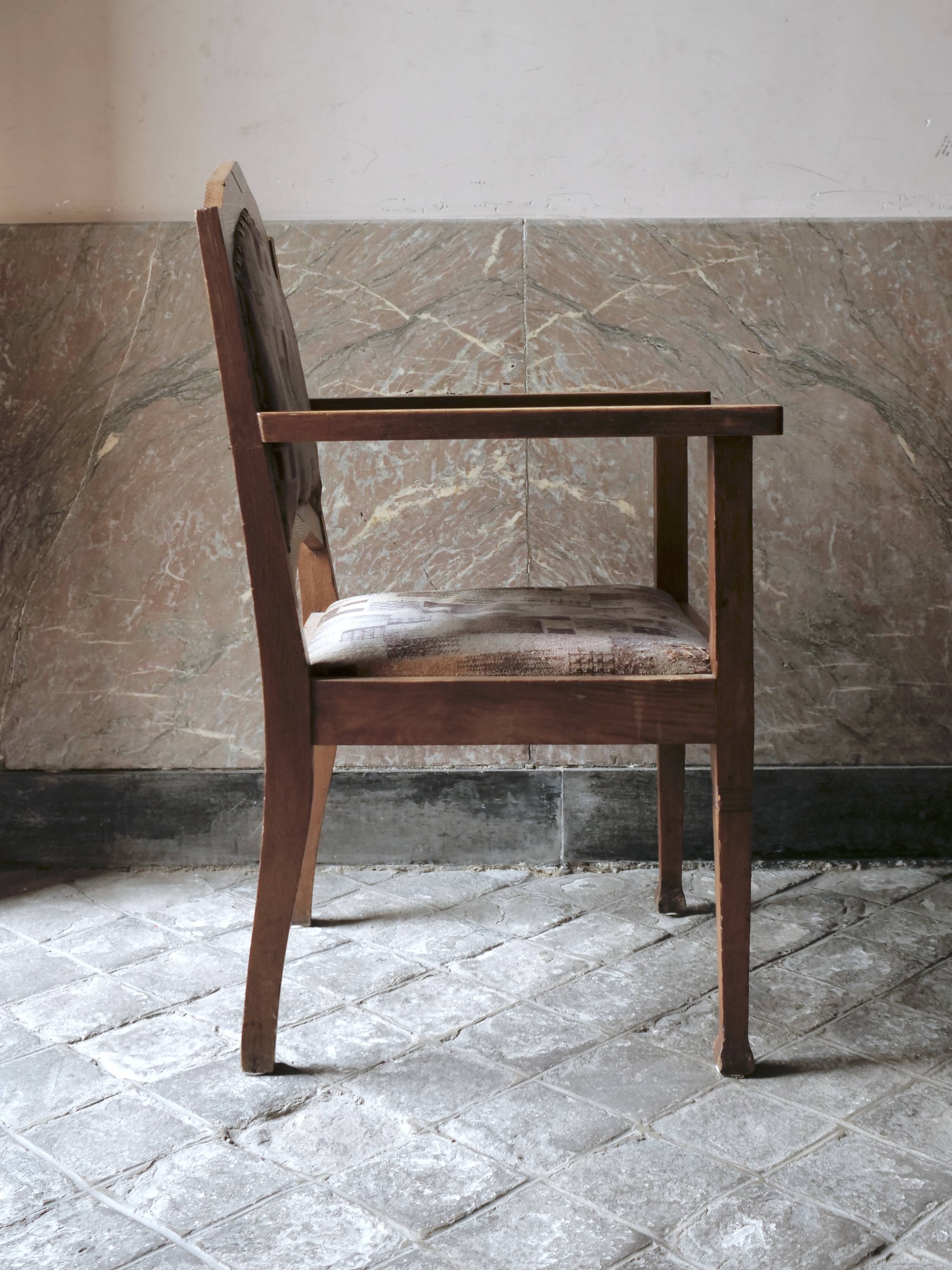 Art Deco chair with armrests