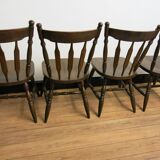 Ensemble de quatre chaises bistrot à barreaux