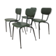 Set de 4 chaises années 50, métal et skaï vert
