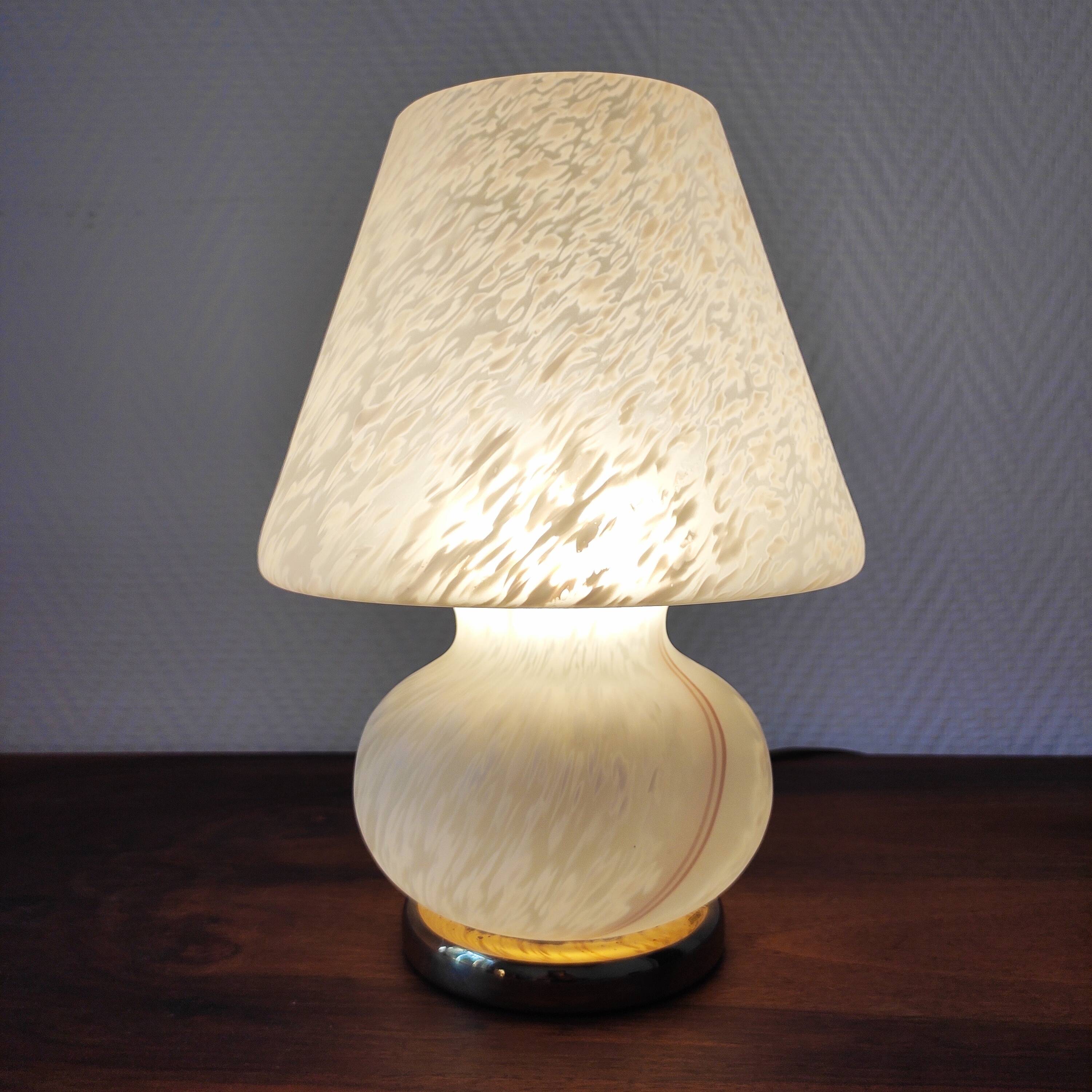 Vintage Murano glass mushroom lamp