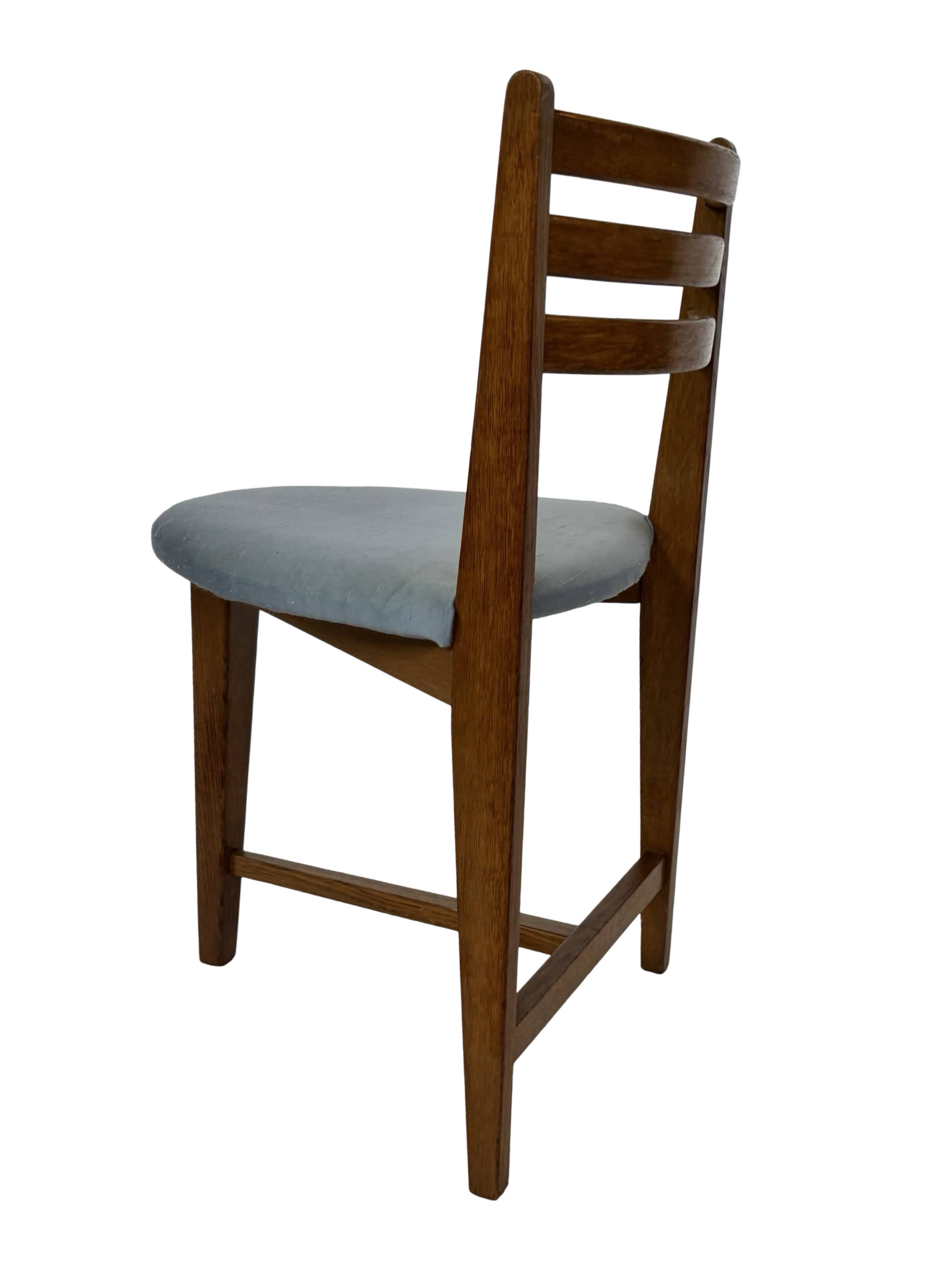 Vintage rare three-legged dining chair 1960s oak heart chair