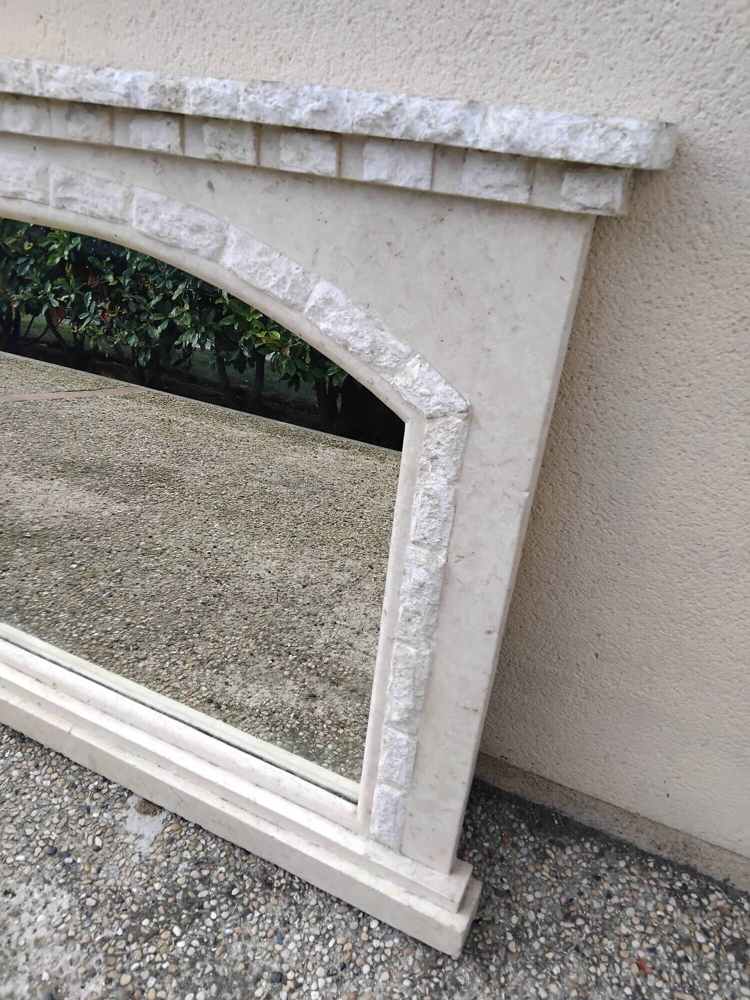 Large vintage stone mirror