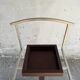 Set of 2 Calligaris holders — silver gray with dark brown wood, metal, and wood design