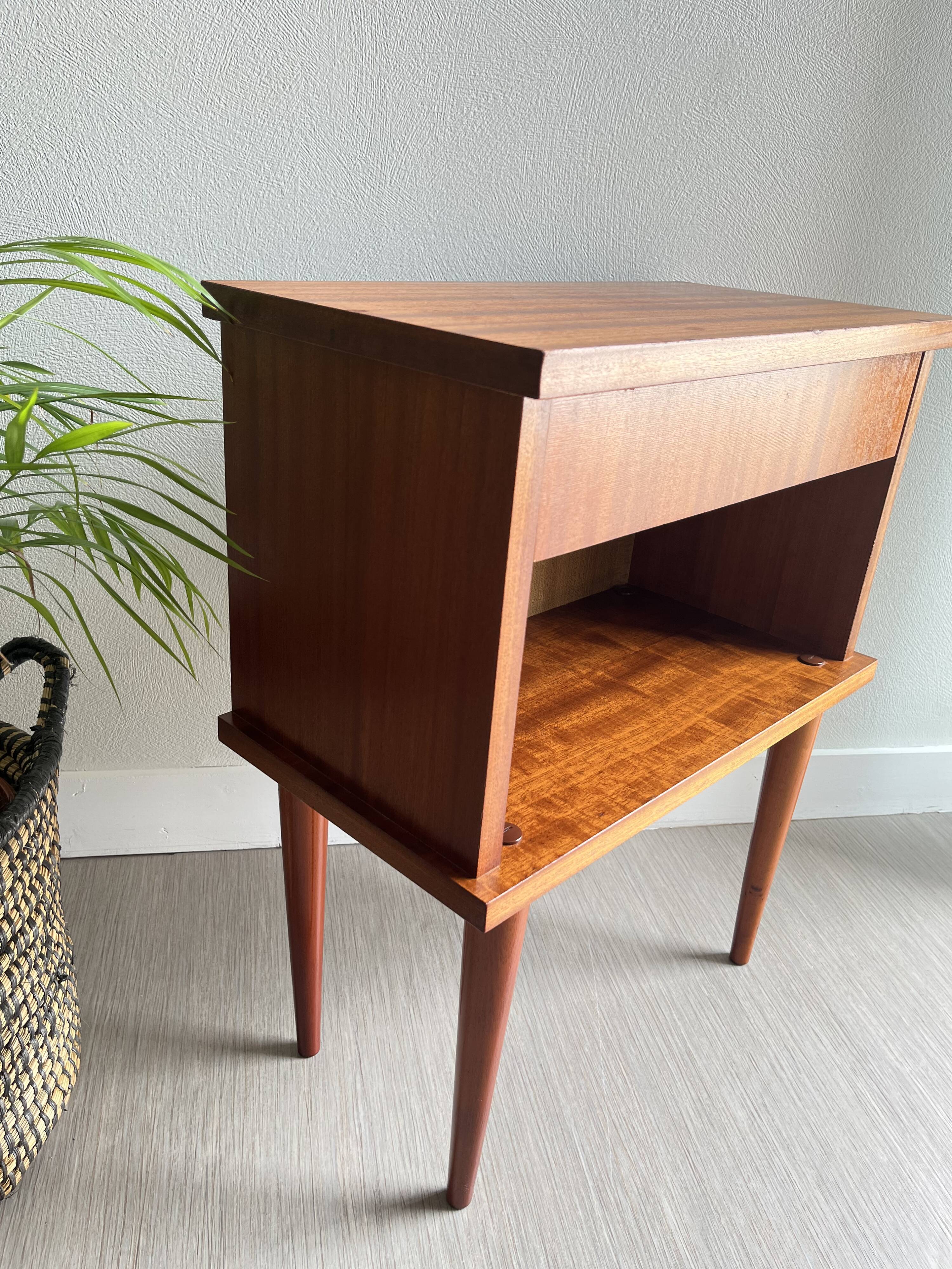 Bedside table vintage feet compass