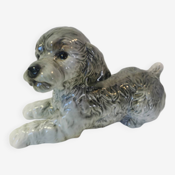 Vintage porcelain poodle figurine from Göbel. 1970 - 1979