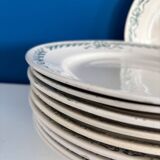 service de 10 assiette plate ancienne Longchamp terre de fer Belleville