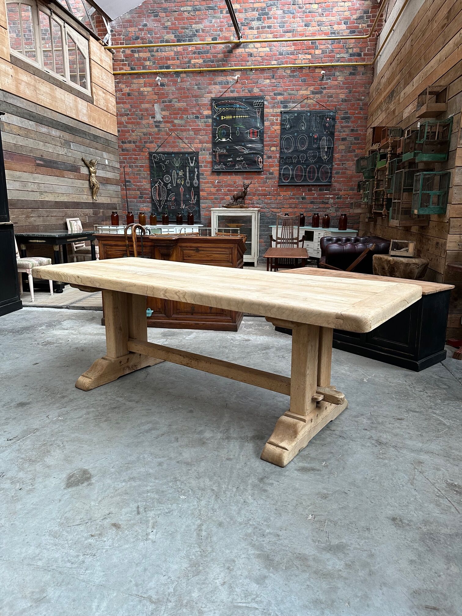 Solid oak farmhouse table
