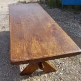Large old solid oak monastery table