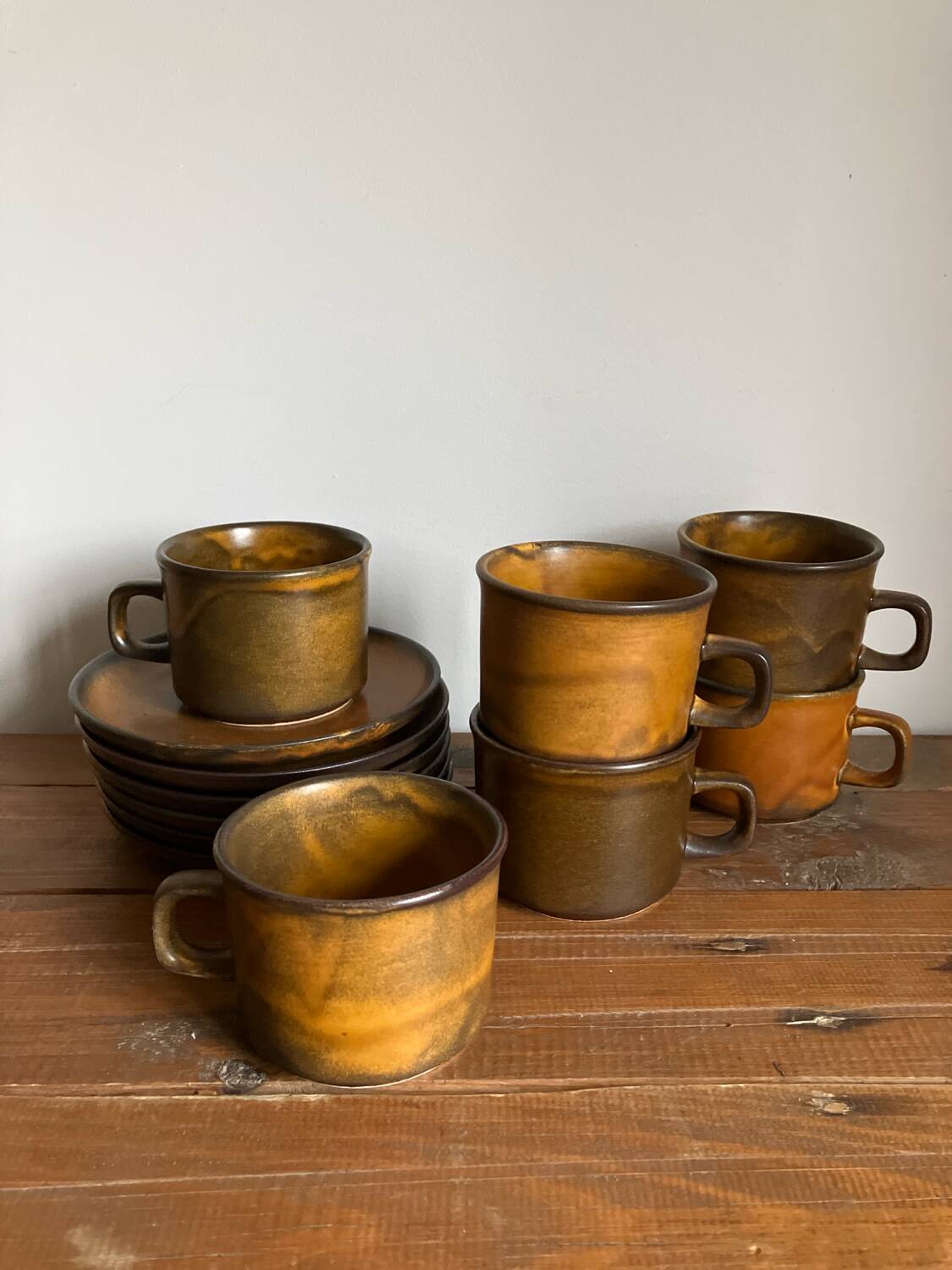 6 West German coffee cups