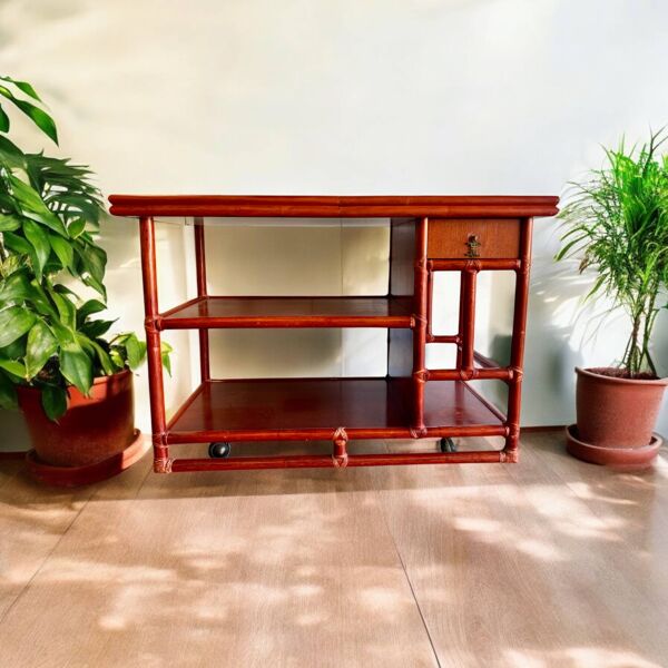 intage Lydia Levi rouge corail pour McGuire Chariot de bar