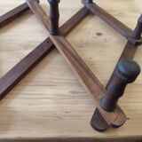 Old telescopic wooden wall coat rack - 10 accordion hook coat rack