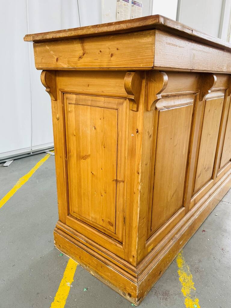 Old pitch pine counter