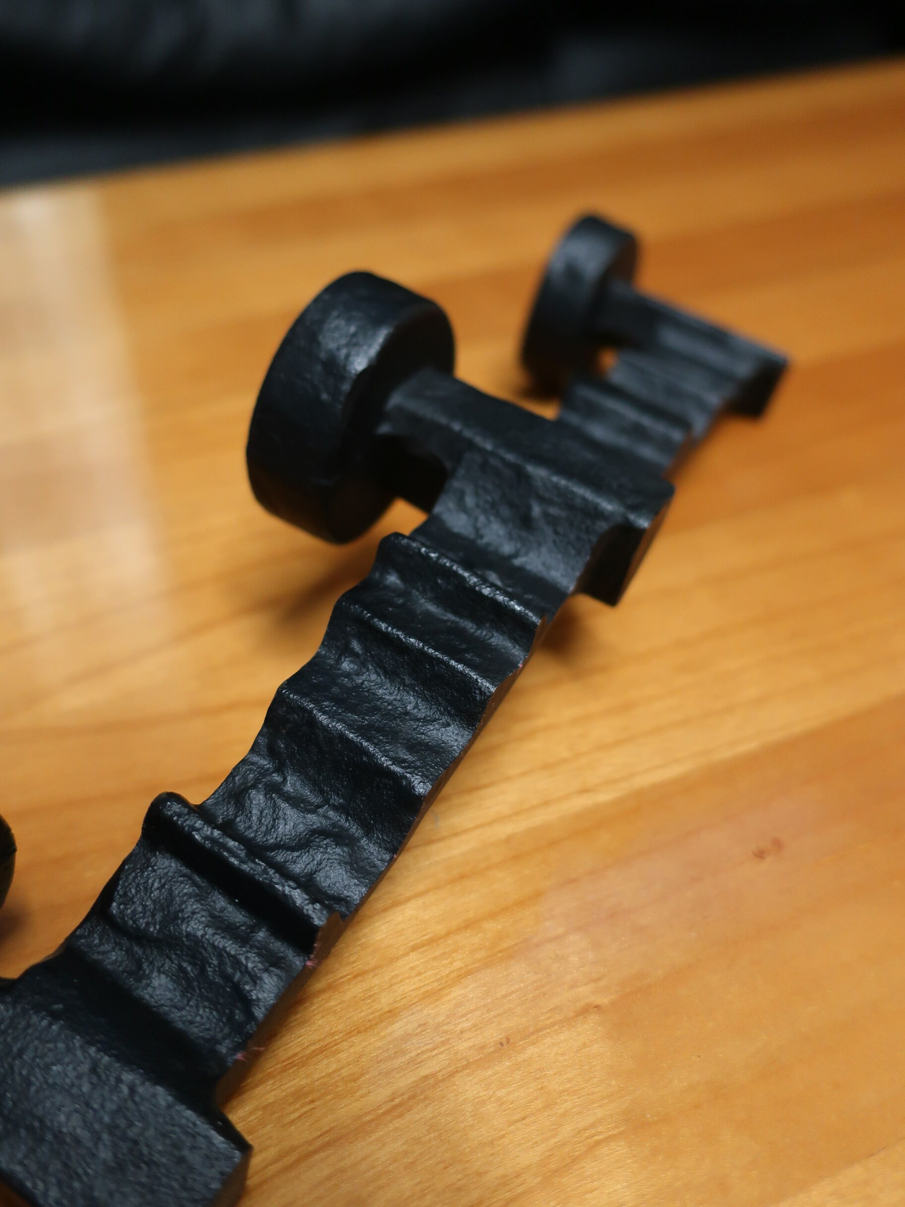 Black Chandelier 3 70s candles brutalist style