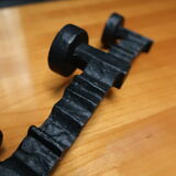 Black Chandelier 3 70s candles brutalist style