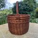 Woven wicker round basket