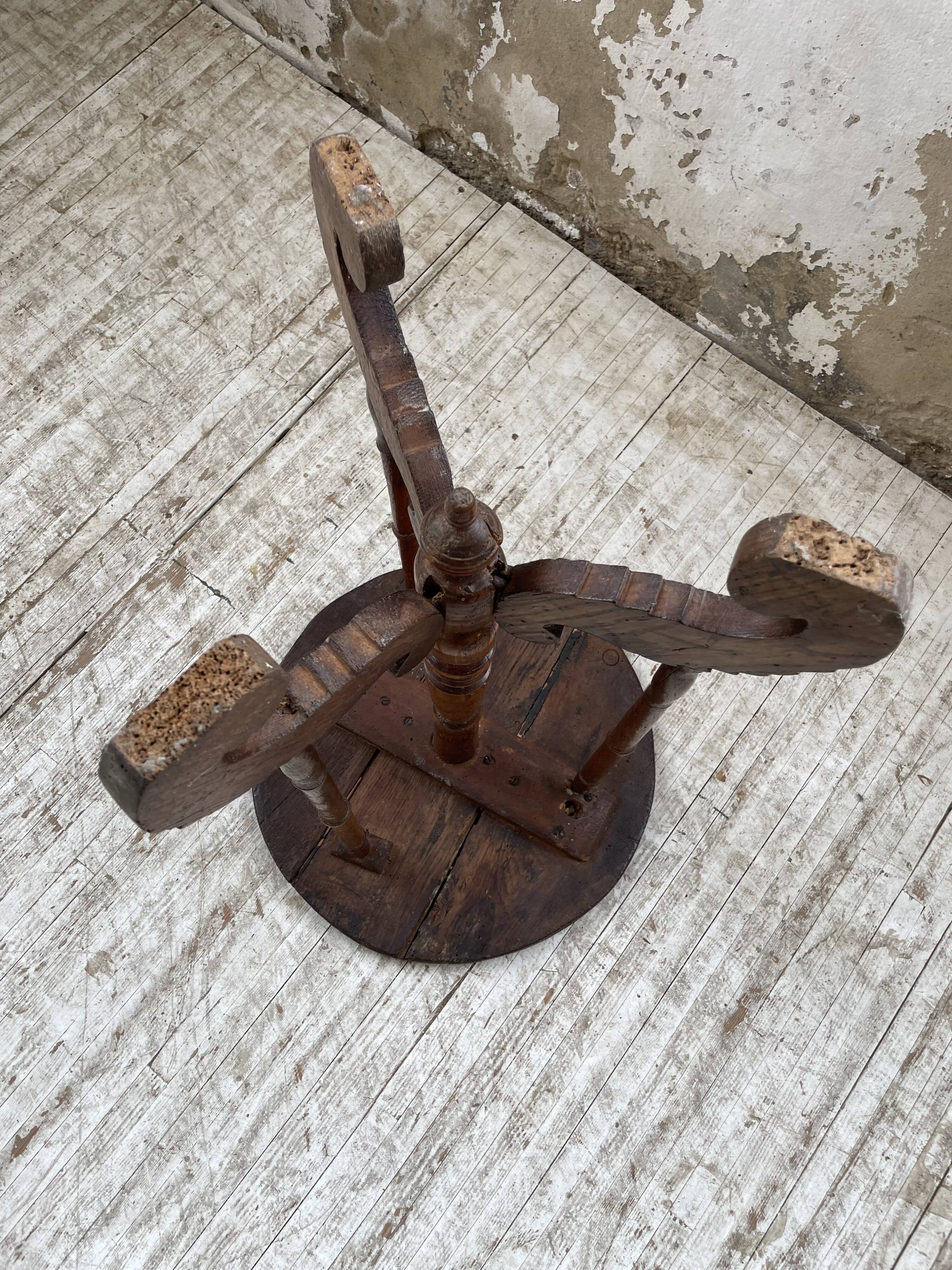 19th century oak pedestal console