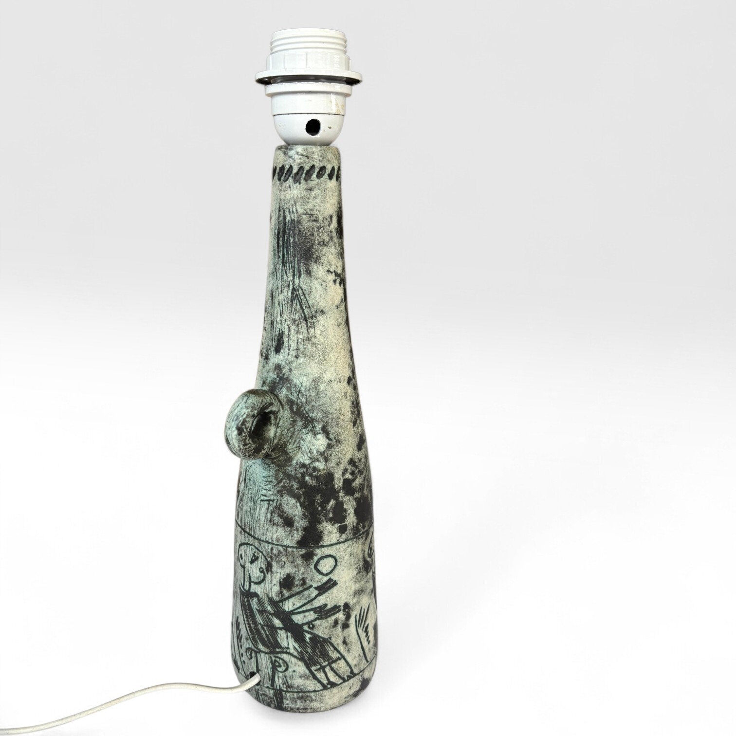 Jacques BLIN, lamp base with stylised figurative decoration