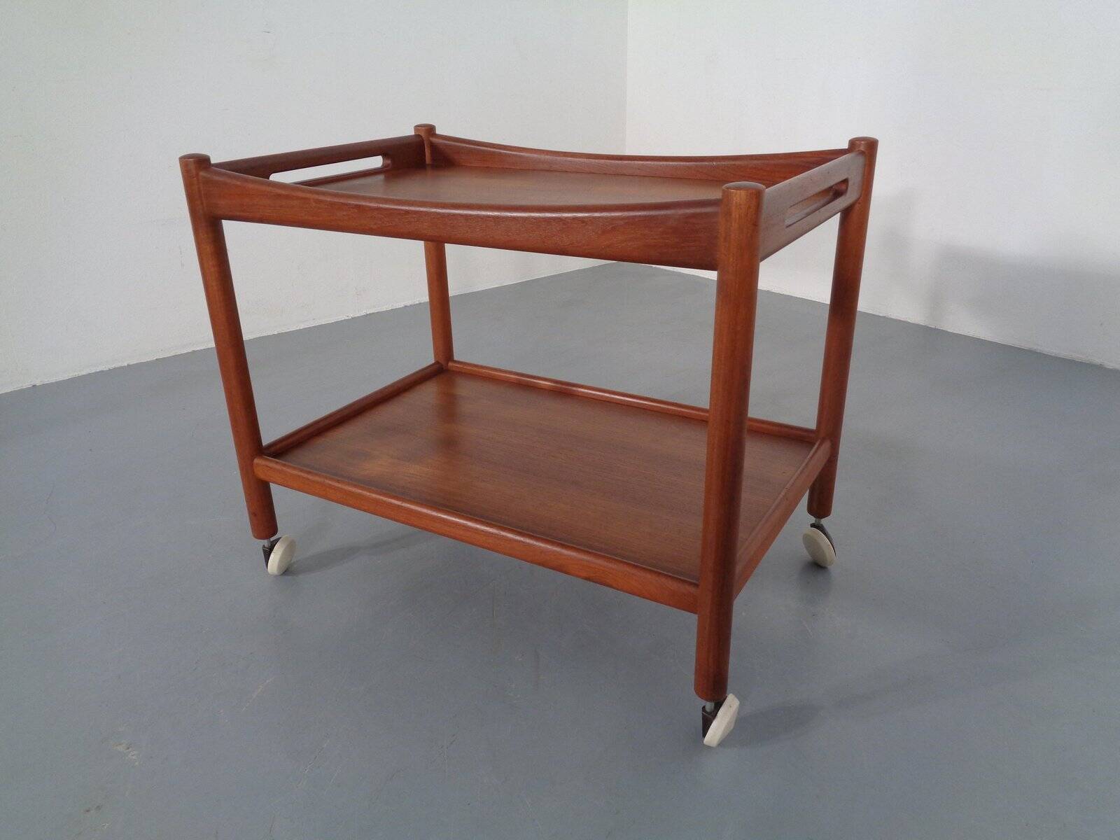 Teak tea cart by Hans J. Wegner for Andreas Tuck, Denmark, 1950s.