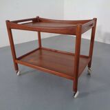 Teak tea cart by Hans J. Wegner for Andreas Tuck, Denmark, 1950s.