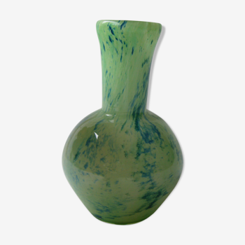 green and blue opaline vase