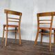 Pair of chairs in light wood and vintage red fabric 1960