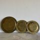 Set of 3 vintage brass North African trays
